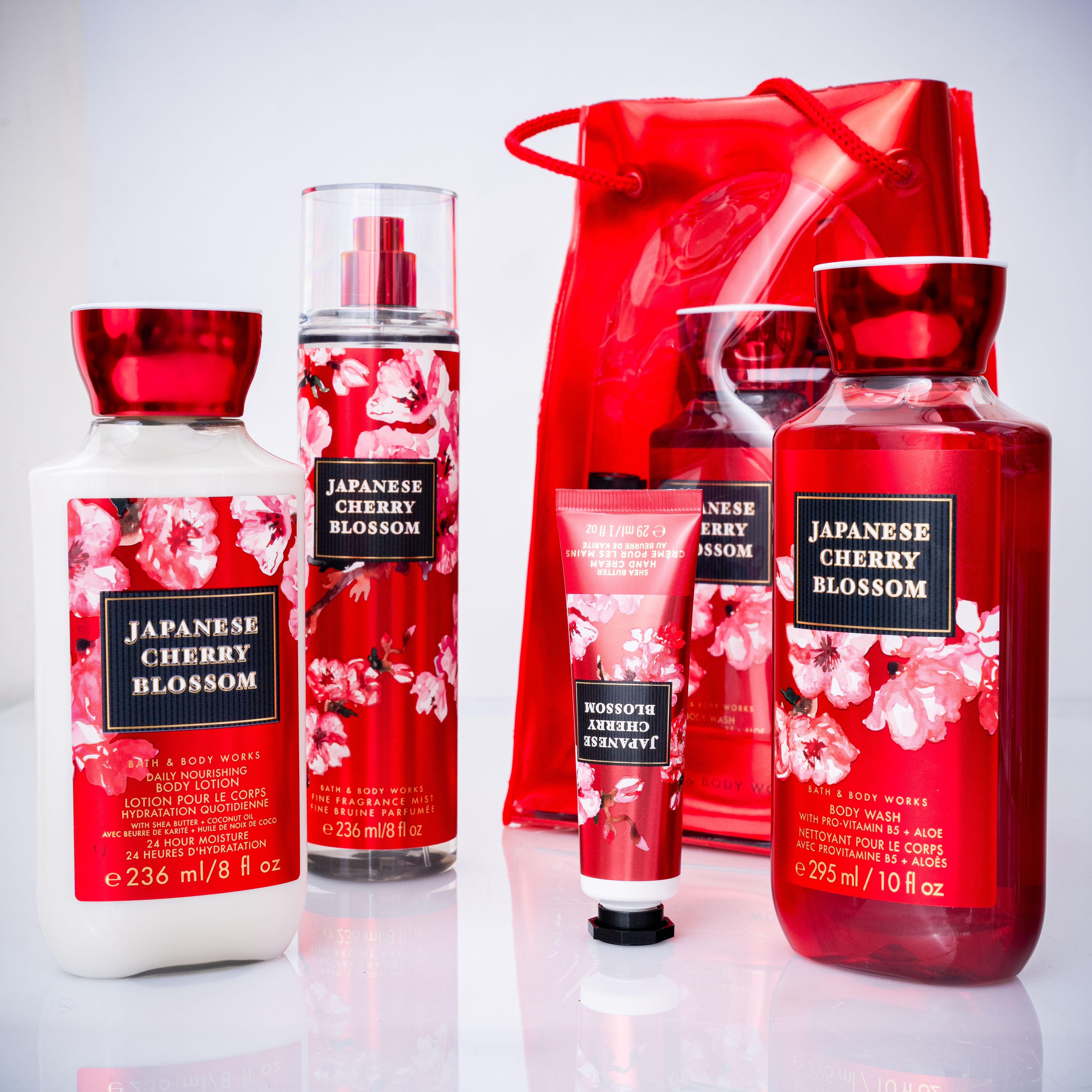 BATH AND BODY WORKS JAPANESE CHERRY BLOSSOM SET باث اند بادي سيت العناية بالجسم
