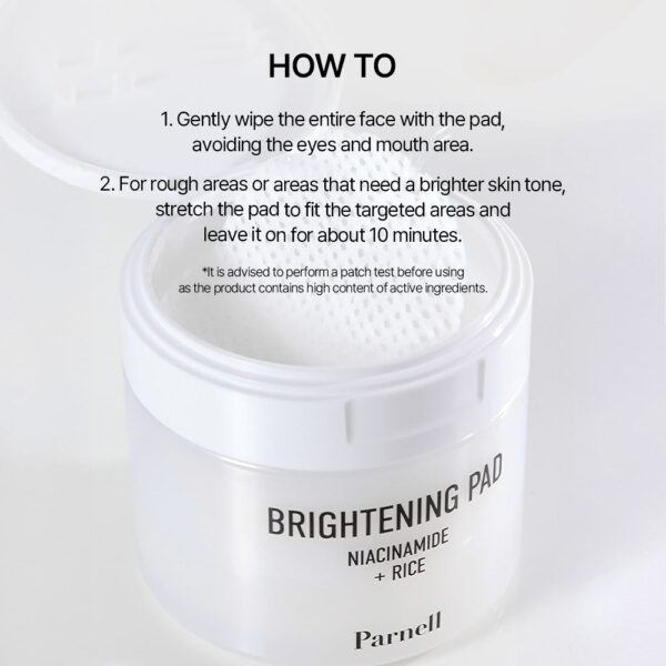 Parnell Niacinamide 1.56 Rice Brightening Pad (80pads) بادات تفتيح البشرة بالارز - Image 6