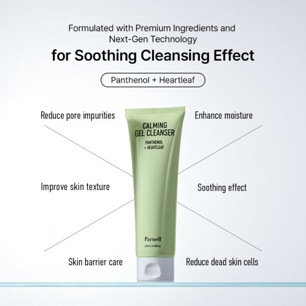 Parnell Panthenol Heartleaf Calming Gel Cleanser 180ml جل بانثينول هارتليف المنظف المهدئ - Image 4