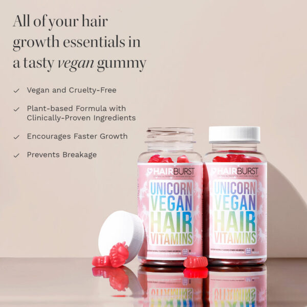 Hair burst Unicorn Vegan Hair Vitamins هير بيرست فيتامينات الشعر - Image 4