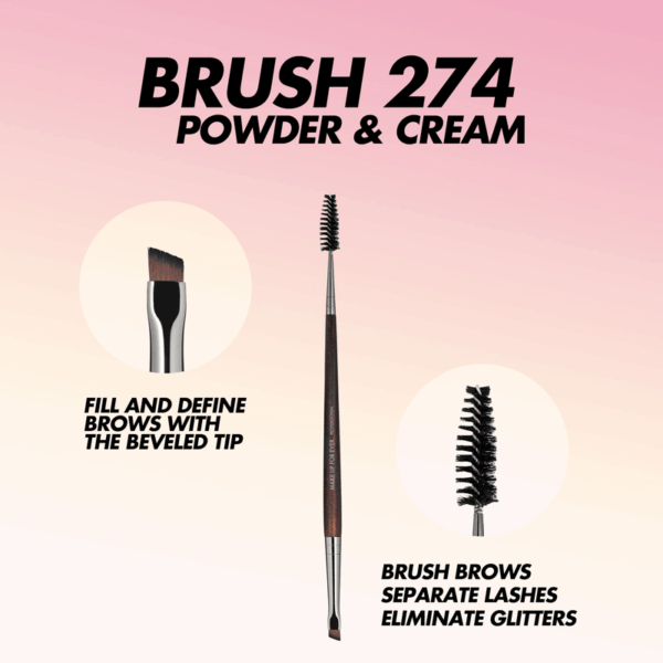 MAKE UP FOR EVER DOUBLE-ENDED ANGLED EYEBROW AND EYELASH BRUSH - 274 فرشاة مزدوجة الأطراف للحواجب والرموش - Image 2