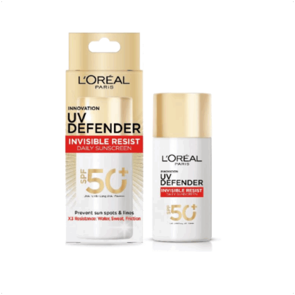 LOREAL PARIS UV Defender Serum Protector Invisible Resist Sunscreen SPF50+ PA++++لوريال سيروم واقي من الأشعة فوق البنفسجية غير مرئي مقاوم للشمس