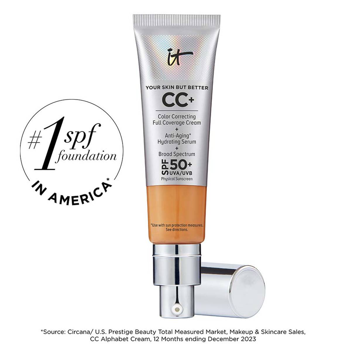 it Cosmetics CC+ Cream Full-Coverage Foundation with SPF 50+ 32mlكريم اساس  مع عامل حماية  من الشمس ومقاوم للشيخوخة