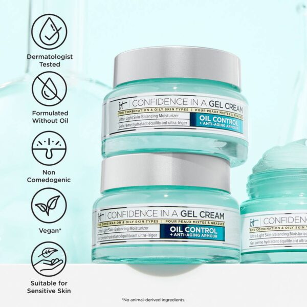 IT Cosmetics CONFIDENCE IN A GEL CREAM OIL-FREE MOISTURIZER 60ml الثقة في كريم الجل المرطب الخالي من الزيوت - Image 8