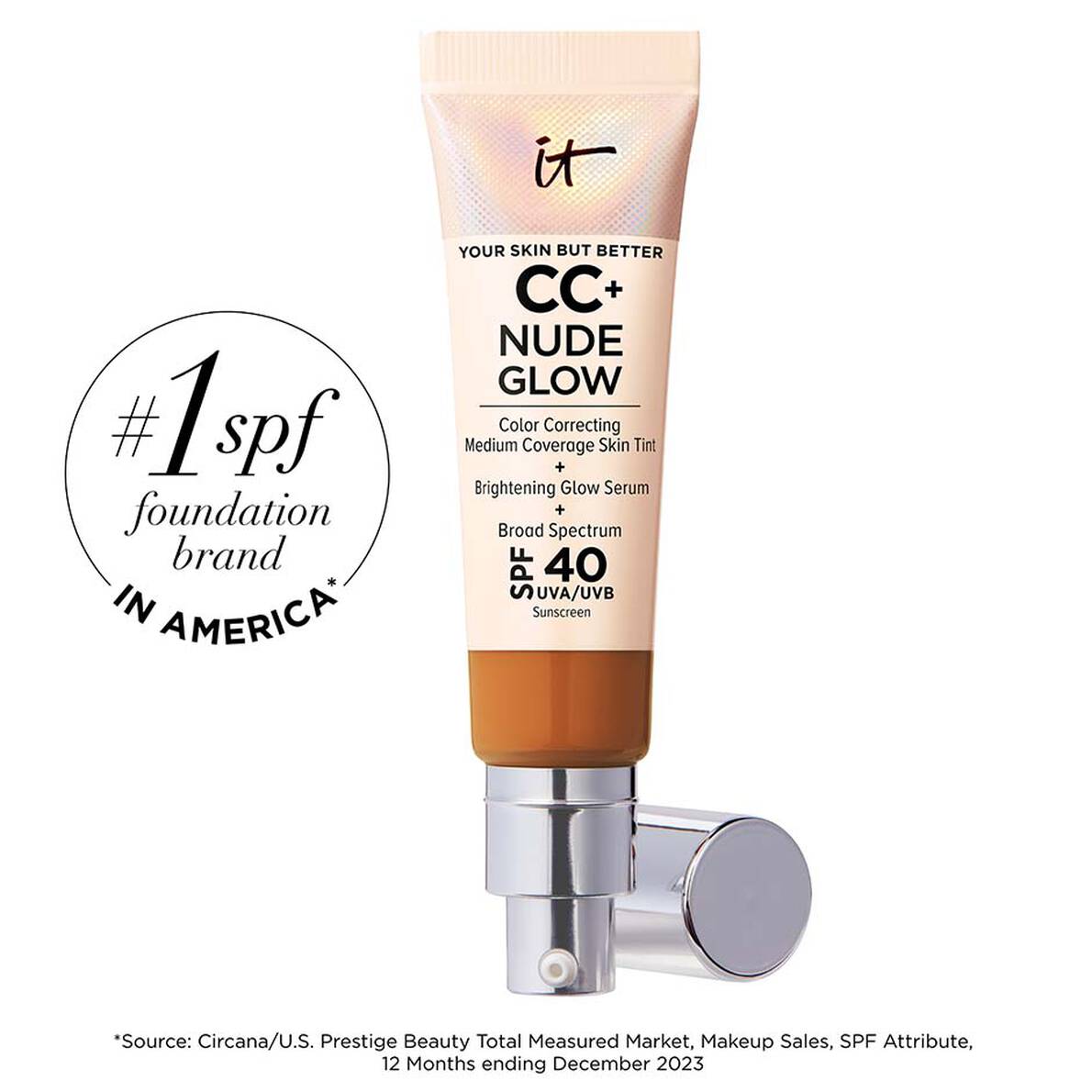 It Cosmetics CC+ NUDE GLOW LIGHTWEIGHT FOUNDATION + GLOW SERUM WITH SPF 40 كريم اساس خفيف الوزن مع عامل حماية من الشمس