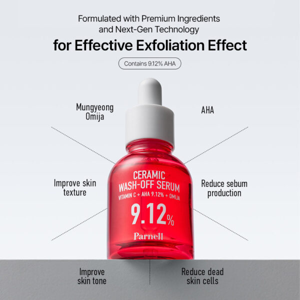 Parnell Aha 9.12 Omija Ceramic Wash-Off Serum 30ml سيروم قابل للغسل - Image 7