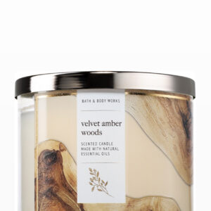 Bath & Body Works Velvet Amber Woods 3-Wick Candle شمعة معطرة