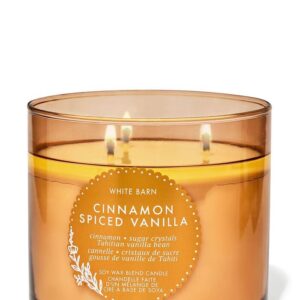 Bath & Body Works Cinnamon Spiced Vanilla 3-Wick Candle شمعة معطرة