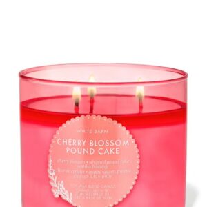 Bath & Body Works Cherry Blossom Pound Cake 3-Wick Candle شمعة معطرة