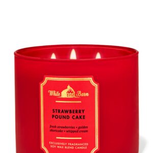 Bath & Body Works Strawberry Pound Cake 3-Wick Candle شمعة معطرة