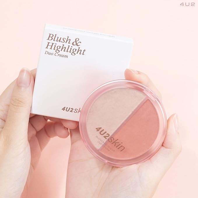 4U2 Skin Blush Highlight Duo Cream كريم ثنائي احمر خدود وهايلايت - Image 3