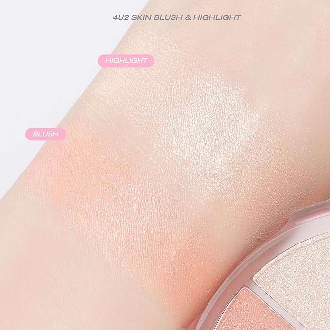 4U2 Skin Blush Highlight Duo Cream كريم ثنائي احمر خدود وهايلايت - Image 5