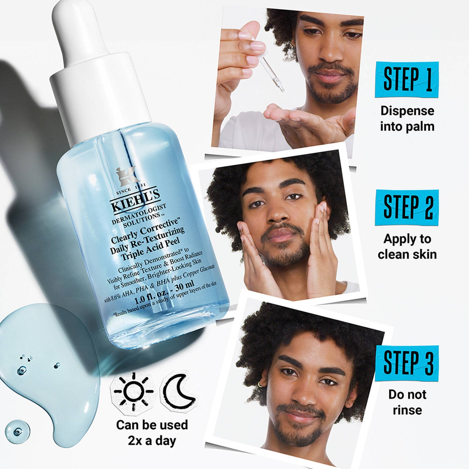 KIEHL'S Clearly Corrective™ Daily Re-Texturizing Triple Acid Peel Serum 30ml كيلز سيروم مقشر للبشرة - Image 6