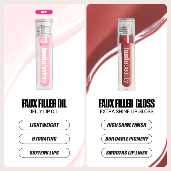 HUDA BEAUTY Faux Filler Jelly Oil هدى بيوتي زيت جيلي للشفاه - Image 8