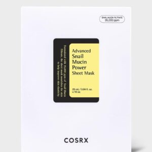 COSRX Advanced Snail Mucin Power Sheet Mask 10 Sheets قناع ورقي متطور بقوة مخاط الحلزون، 10 قطع