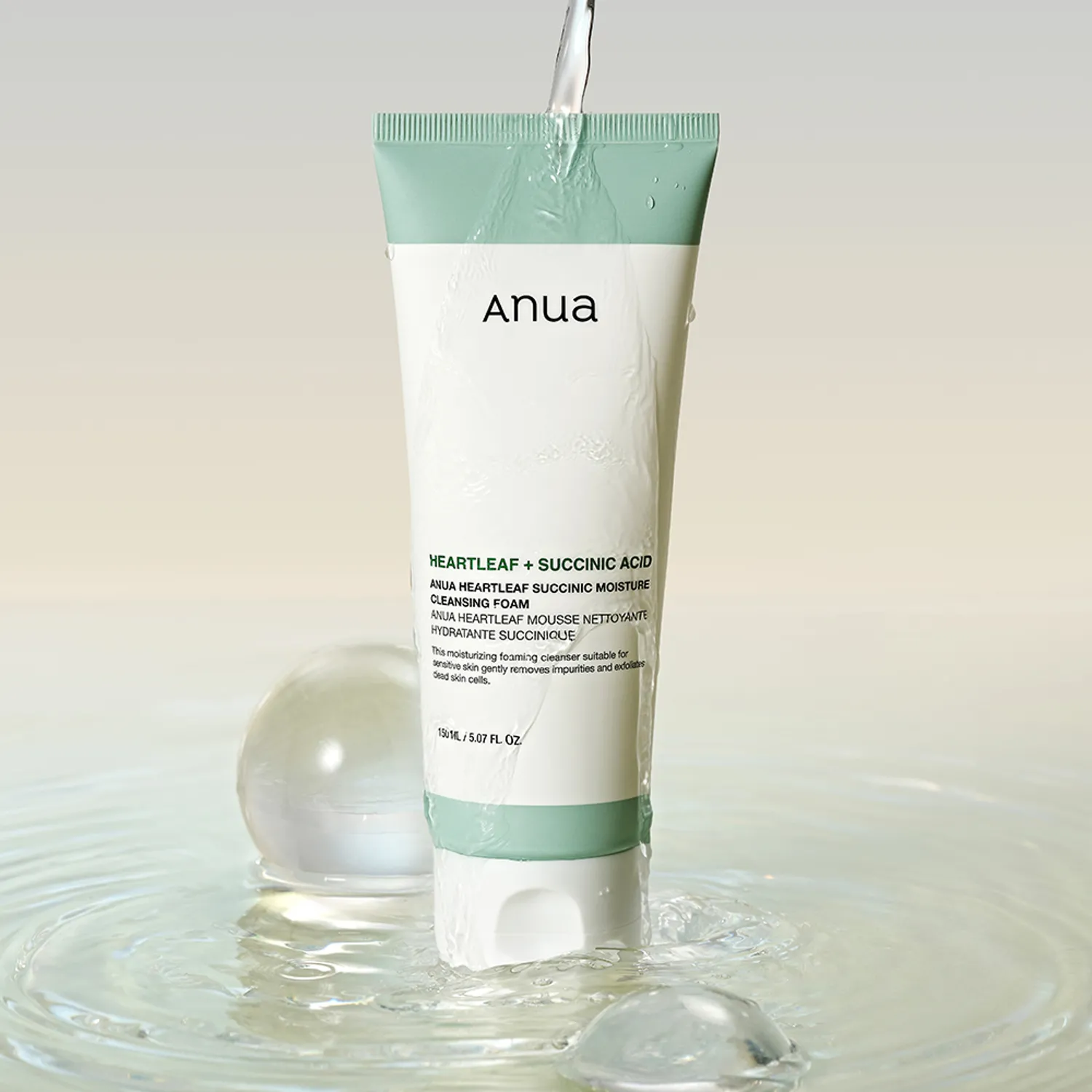 ANUA HEARTLEAF SUCCINIC MOISTURE CLEANSING FOAM رغوة تنظيف مرطبة - Image 3