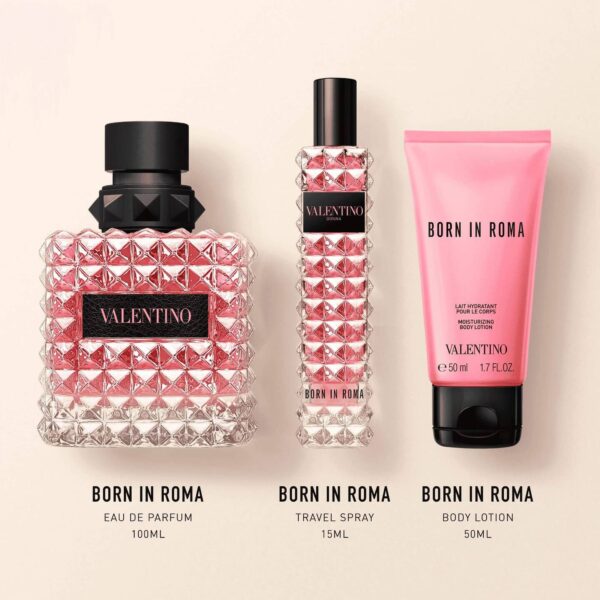 VALENTINO DONNA BORN IN ROMA PERFUME GIFT TRAVEL TRIO فالنتينو سيت هدايا للنساء - Image 6