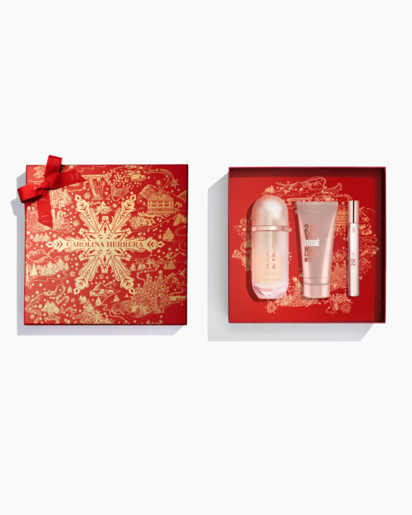 212VIP Rose Eau de Parfum 80ml, Body Lotion 100ml, Mini Spray Bottle 10ml كارولينا هيريرا سيت هدايا للنساء - Image 2
