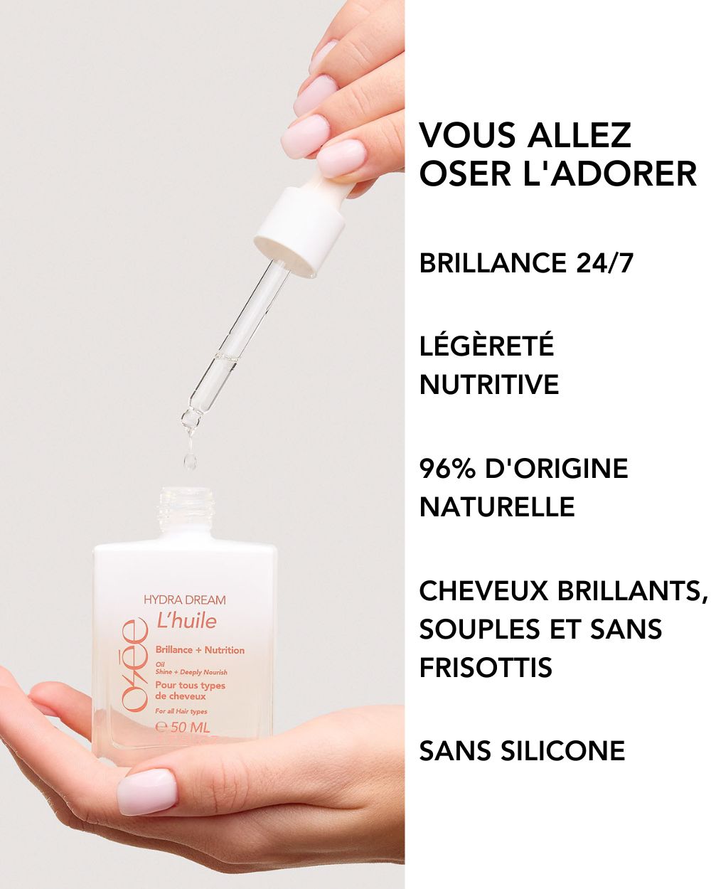 Osée HYDRA DREAM L'HUILE سيروم معالج ومرطب للشعر الجاف - Image 3