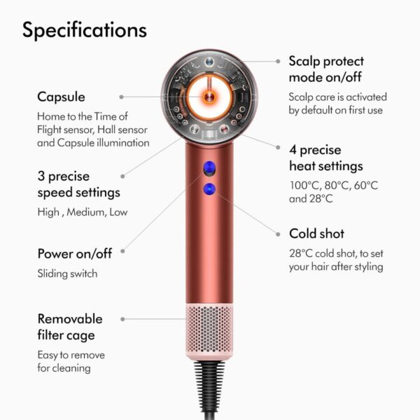 DYSON SUPERSONIC NURAL™ HAIR DRYER (STRAWBERRY BRONZE/BLUSH PINK) دايسون جهاز تصفيف الشعر - Image 2
