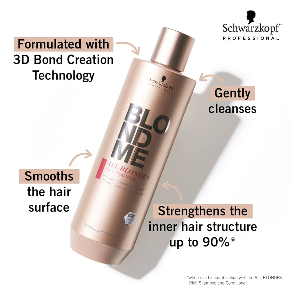 Schwarzkopf BLONDME All Blondes Rich Shampoo شامبو علاج يومي مغذي للشعر الاشقر - Image 2