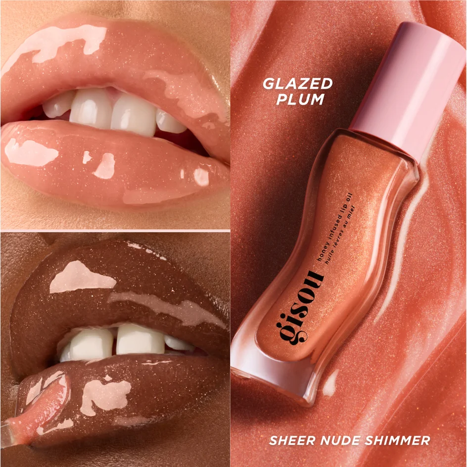 GISOU HONEY INFUSED LIP OIL- GLAZED PLUM جيسو زيت العناية بالشفاه - Image 4