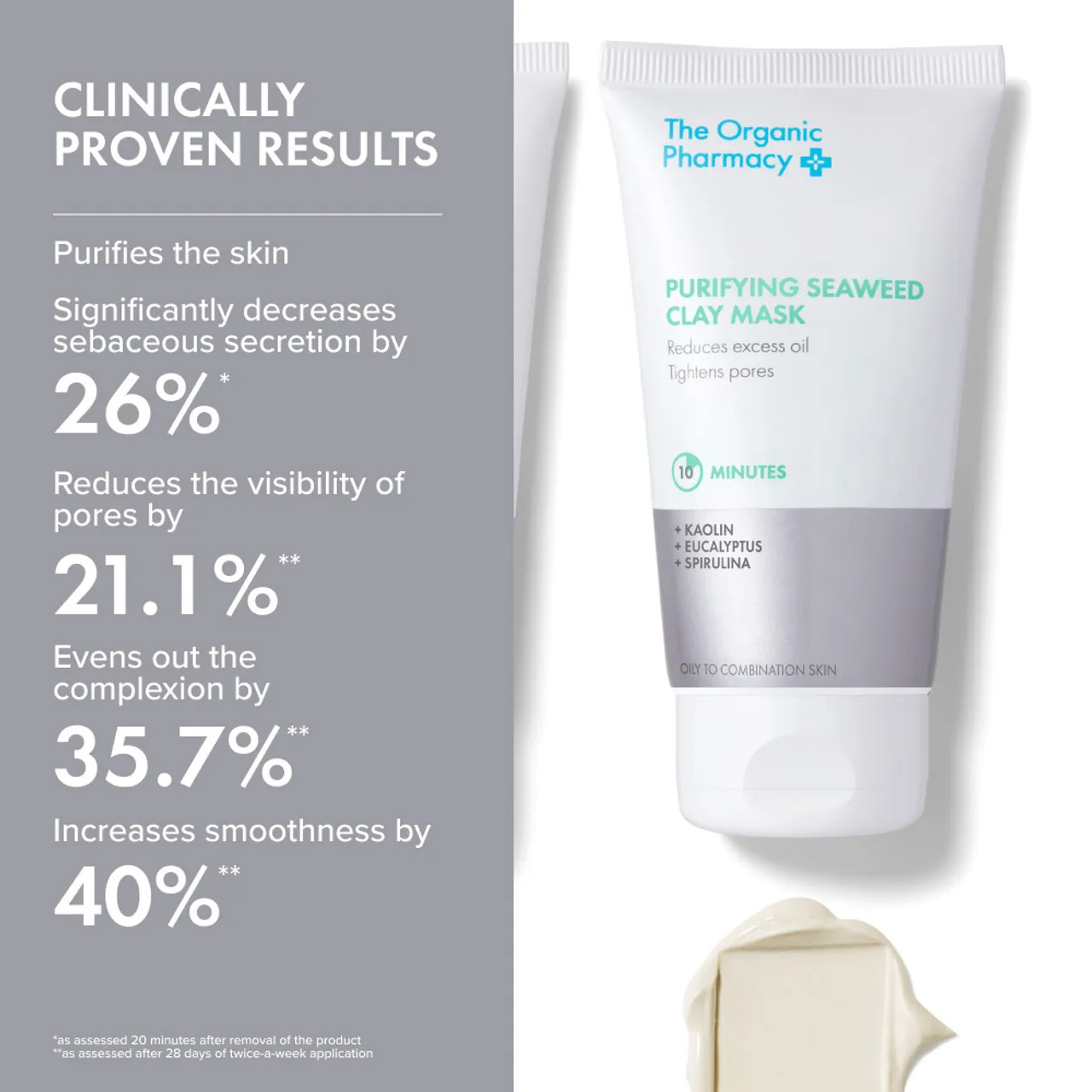 THE ORGANIC PHARMACY PURIFYING SEAWEED CLAY MASK 60ml قناع طين الأعشاب البحرية المنقي - Image 2