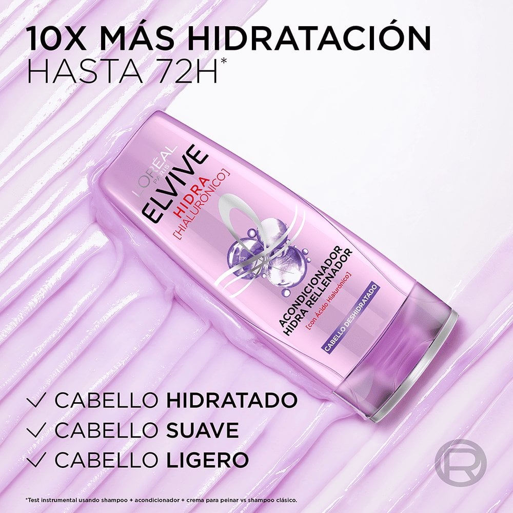 LOREAL PARIS Elvive HYDRA HYALURONIC ACID CONDITIONER 370ml بلسم هيدرا بحمض الهيالورونيك - Image 2