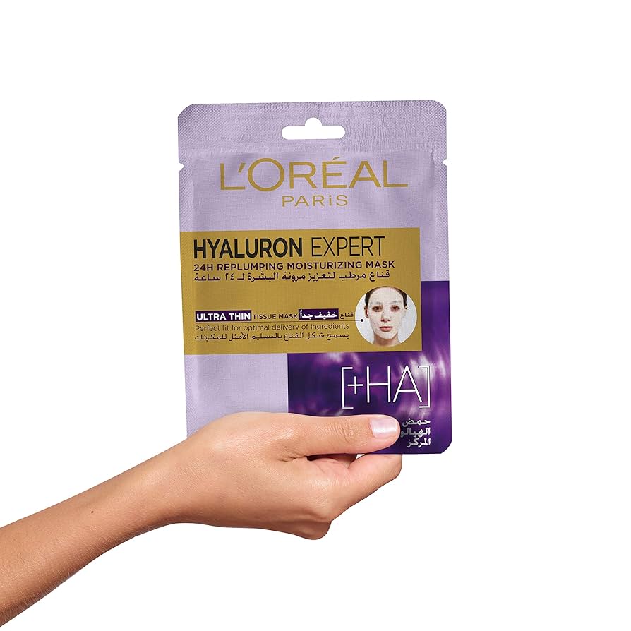 LOREAL PARIS Hyaluron Expert 24H Replumping Moisturizing Tissue Mask لوريال ماسك مرطب للبشرة - Image 2