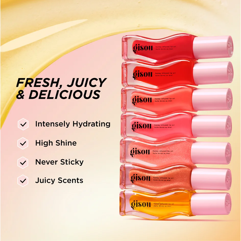 Gisou Honey Infused Lip Oil 8ml - Bee-llini Peach جيسو زيت العناية بالشفاه - Image 7