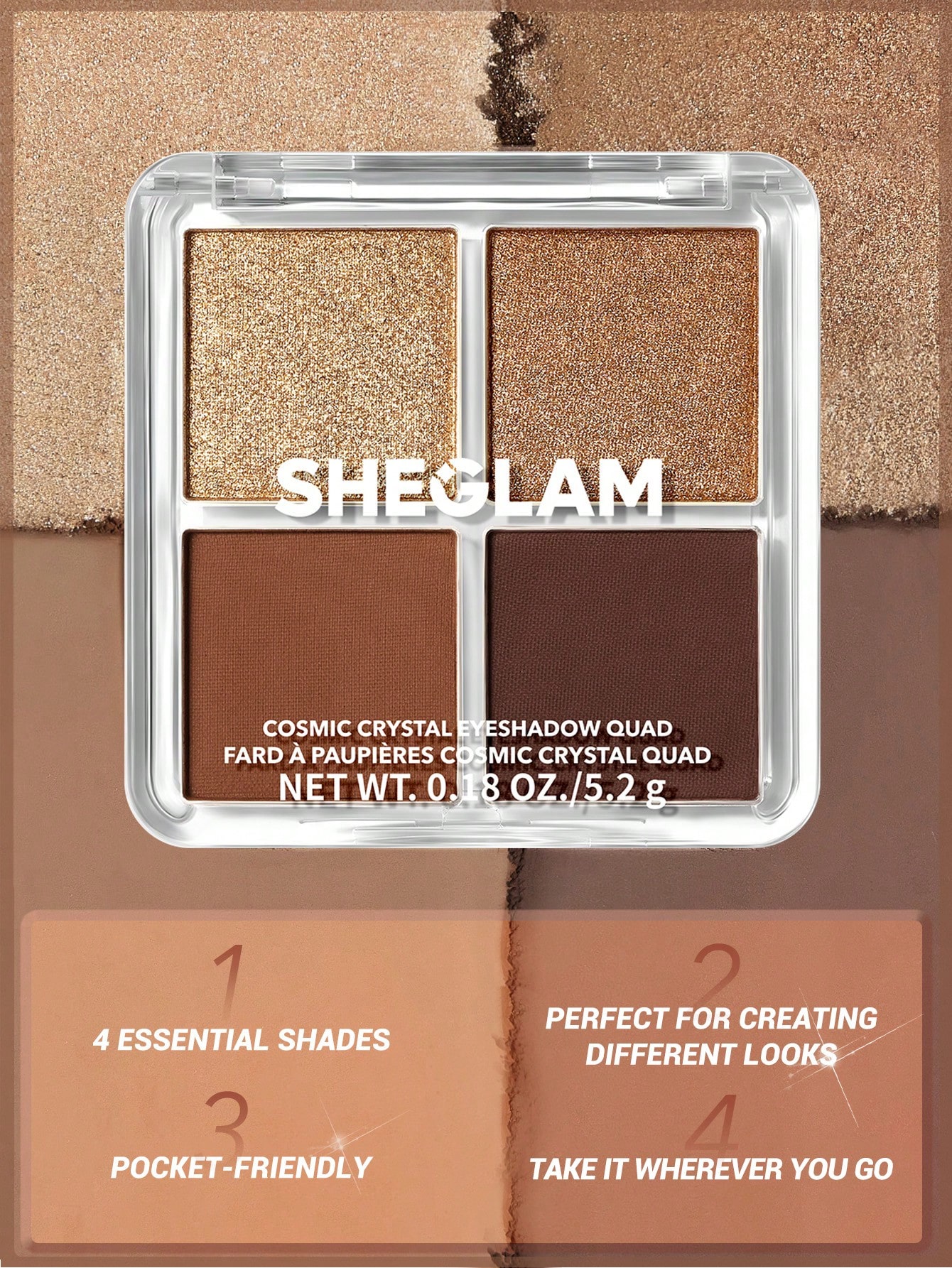 SHEGLAM Cosmic Crystal Eyeshadow Quad-Higher Self باليت ضلال رباعية - Image 2