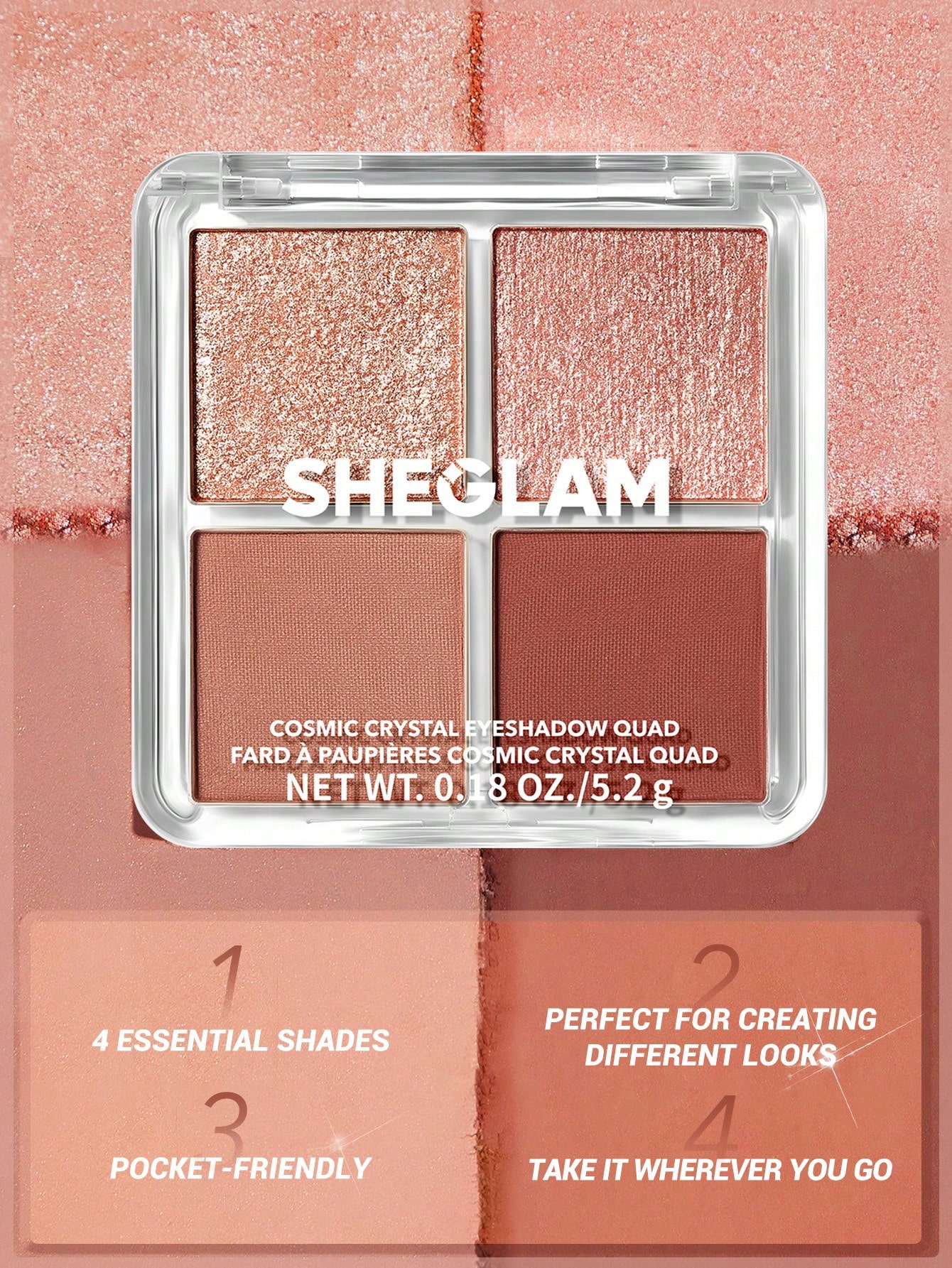 SHEGLAM Cosmic Crystal Eyeshadow Quad-Spellbound باليت ضلال رباعية - Image 2