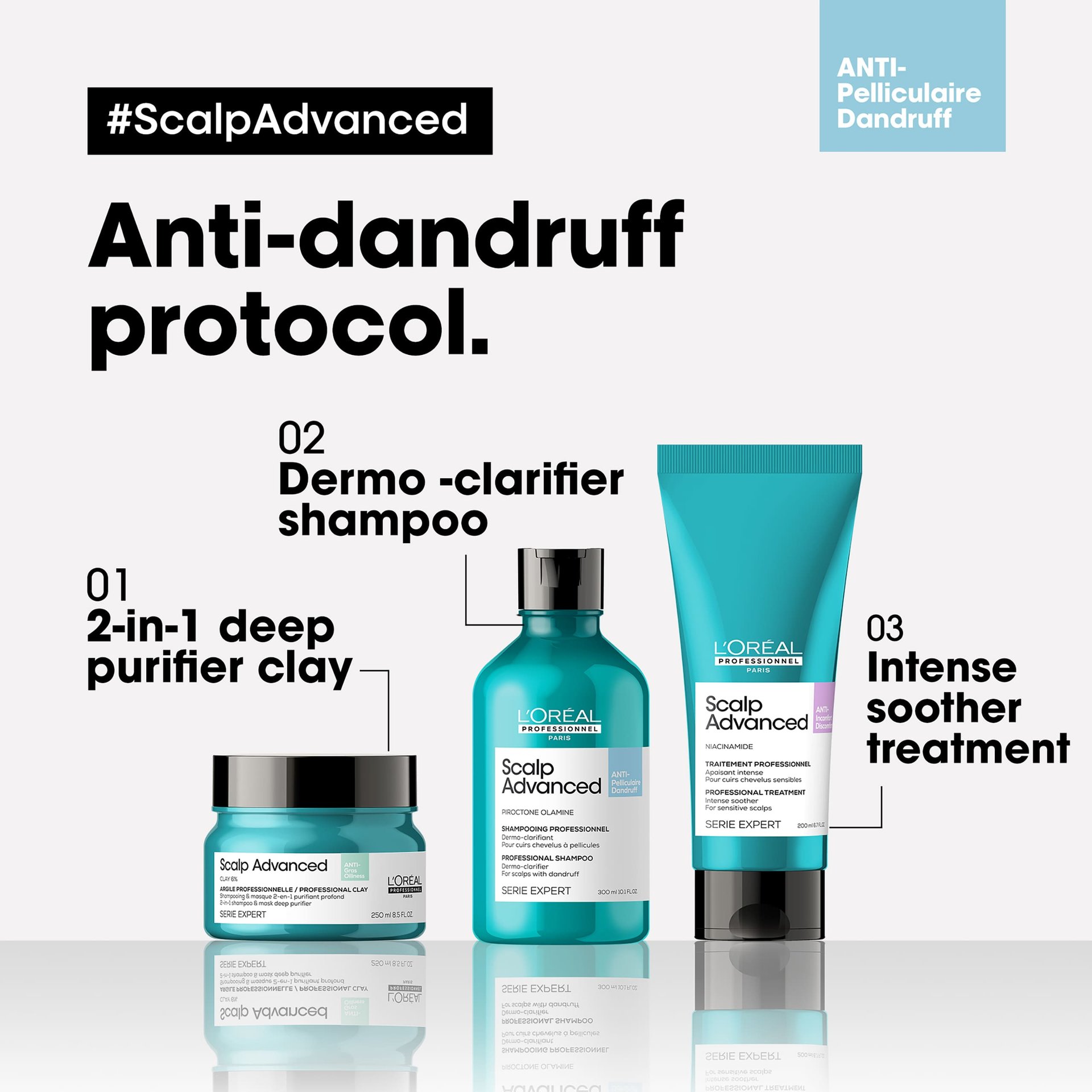 LOREAL professionnel scalp advanced dermo-clarifiant 300ml شامبو لوريال - Image 2