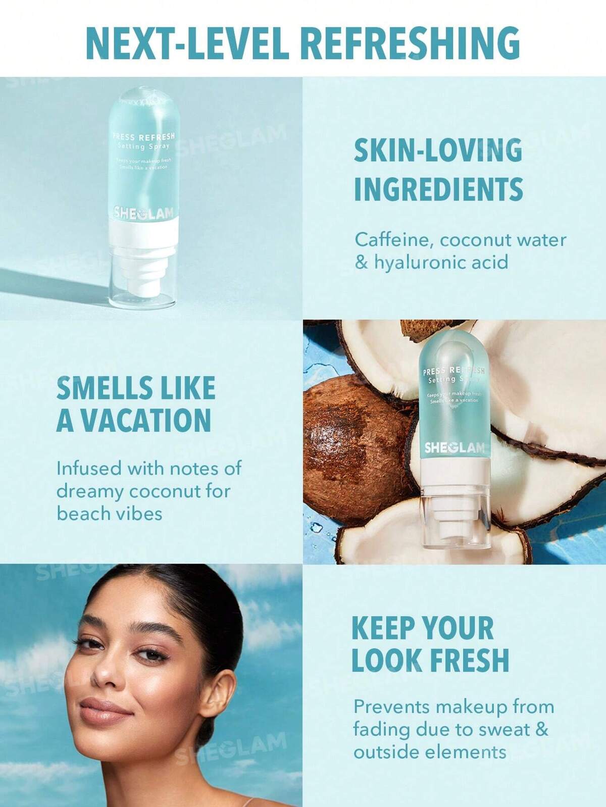 SHEGLAM Press Refresh Setting Spray 55ml شي كلام سبراي مثبت للميكاب - Image 2