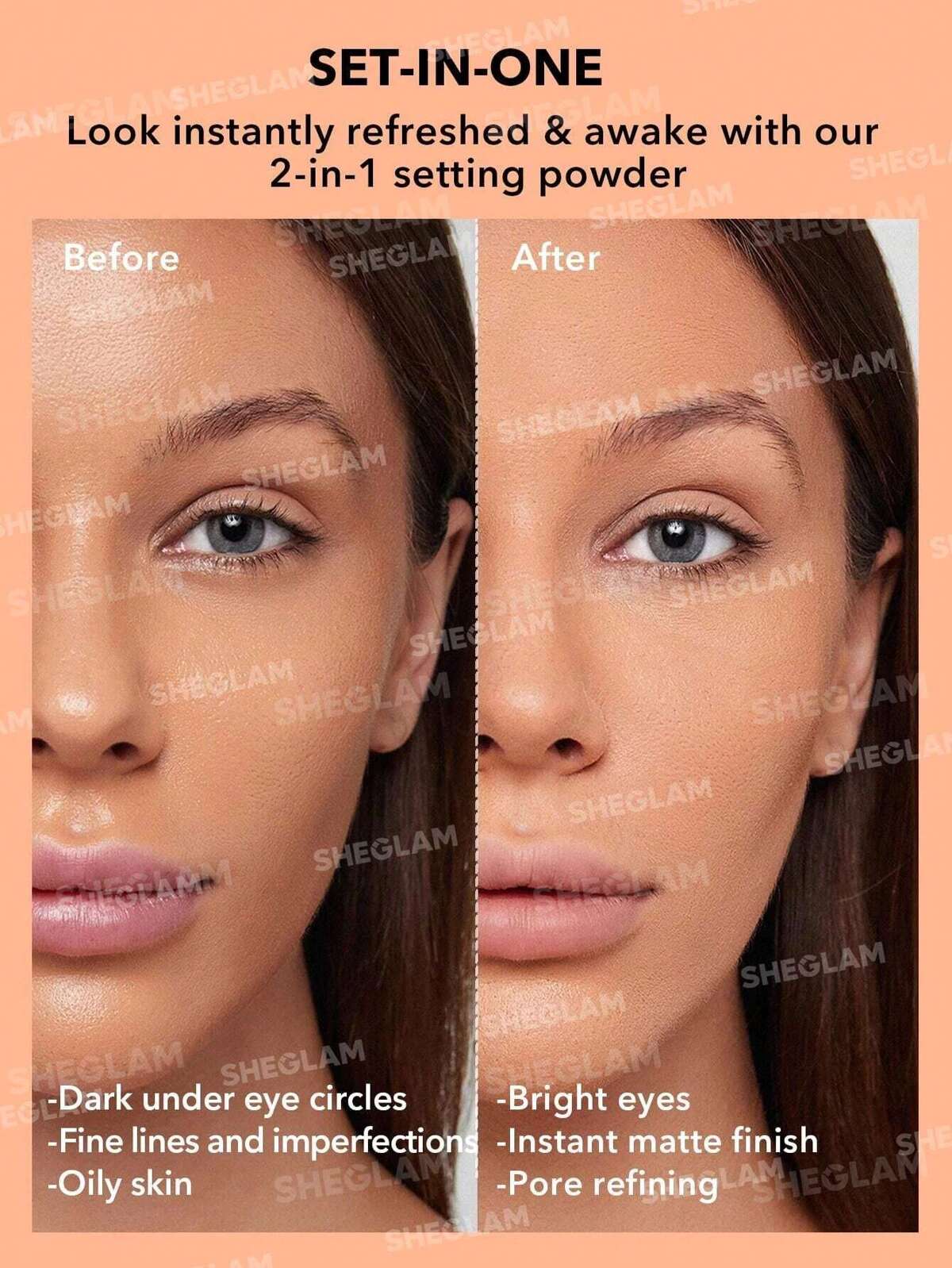 SHEGLAM Insta-Ready Face & Under Eye Setting Powder Duo-Translucent شيكلام باودر تثبيت للمكياج شفاف - Image 7