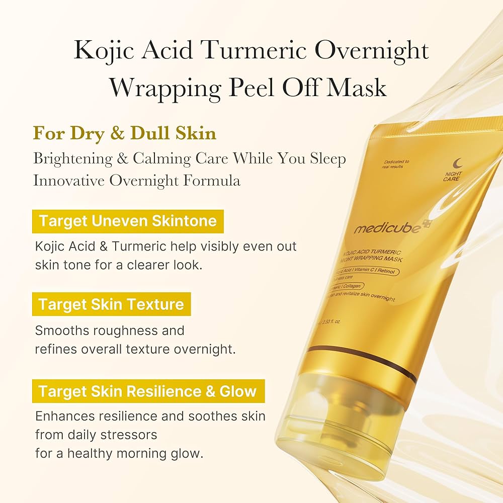 MEDICUBE Kojic Acid Turmeric Night Wrapping Mask75ml مدكيوب ماسك ليلي بالكركم - Image 2