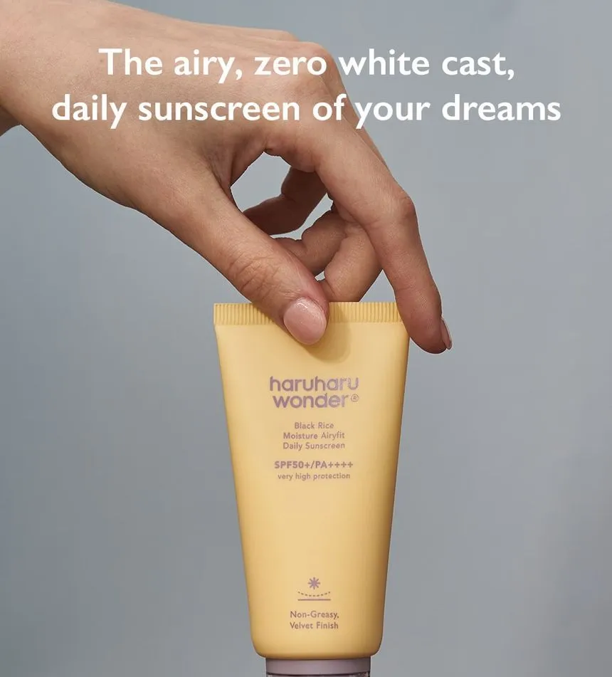 HARUHARU WONDER Black Rice Moisture Airyfit Sunscreen SPF50+ PA++++ 50ml واقي الشمس للبشرة بلاك رايس - Image 2