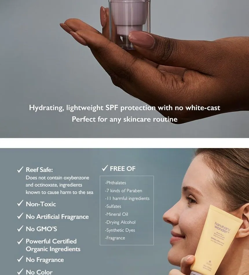 HARUHARU WONDER Black Rice Moisture Airyfit Sunscreen SPF50+ PA++++ 50ml واقي الشمس للبشرة بلاك رايس - Image 3