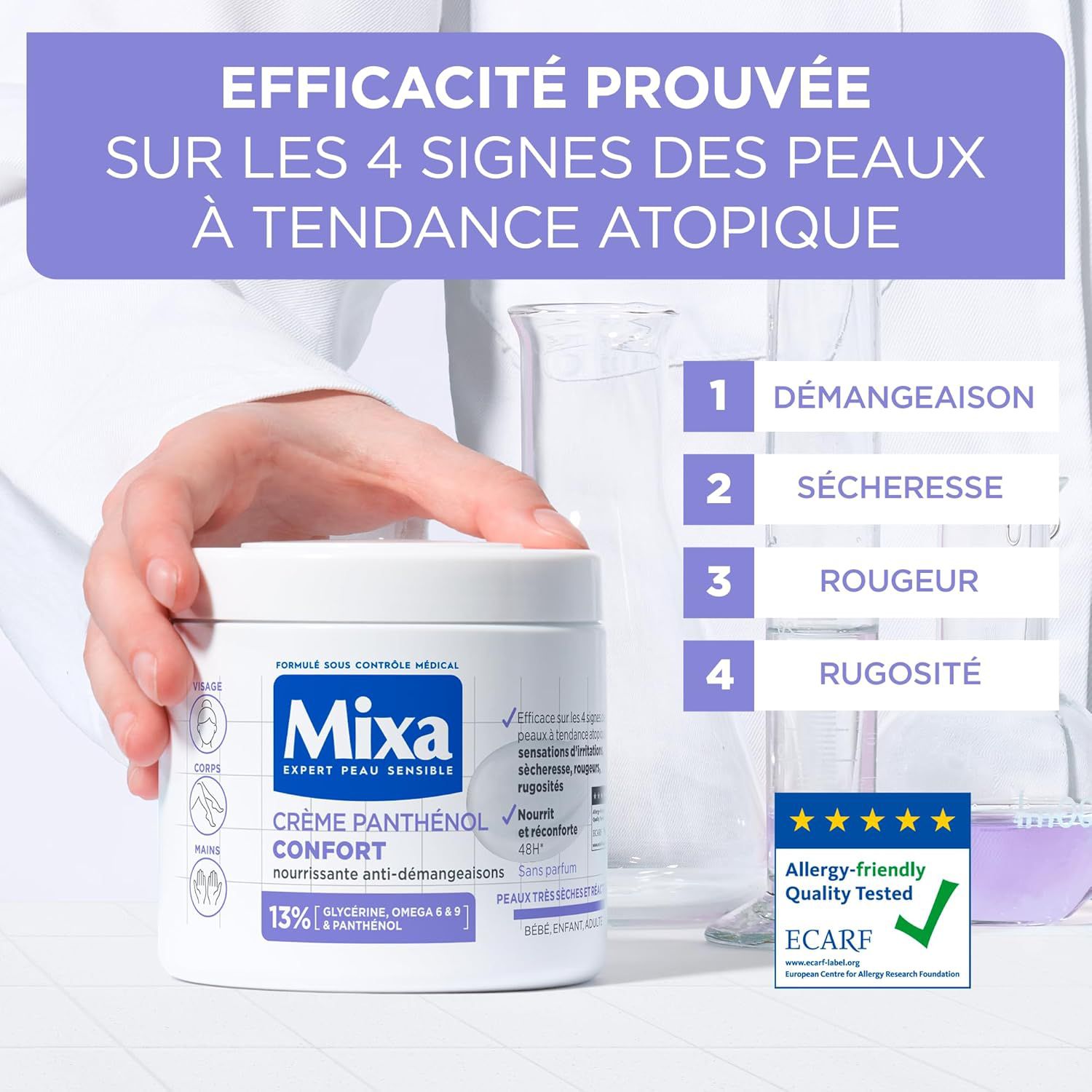 MIXA SENSITIVE SKIN EXPERT PANTHENOL COMFORT 13% 400ml كريم للبشرة المعرضة للاكزيما - Image 2