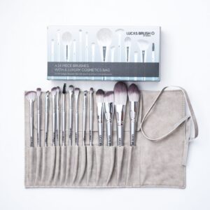 LUCAS BRUSH BY BARAA 14 Piece Brush Set With Bag مجموعة فرشاة مكونة من 14 قطعة مع حقيبة من لوكاس