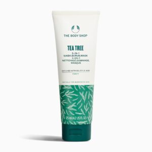 THE BODY SHOP Tea Tree 3-in-1 Wash, Scrub & Mask 125ml ذا بدي شوب ماسك بزيت شجرة الشاي للبشرة
