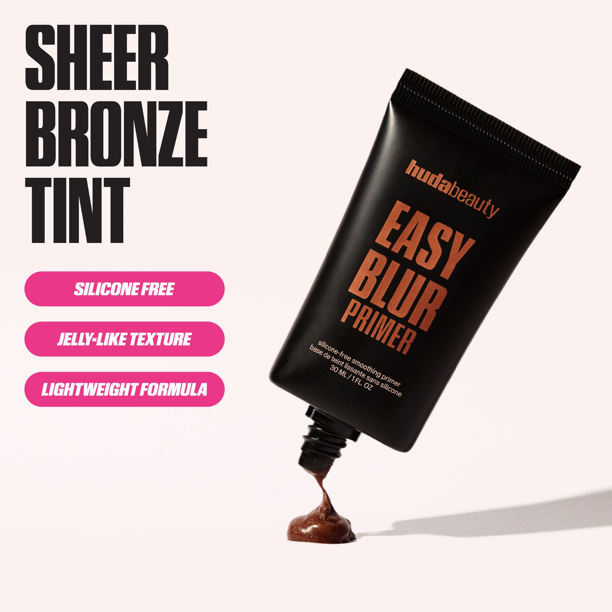HUDA BEAUTY Easy Blur Silicone-Free Smoothing & Pore-Minimizing Primer - Bronze Fudge 30ml هدى بيوتي برايمر برونزي يخفي المسام للبشرة - Image 7