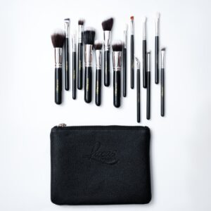 LUCAS BRUSH BY BARAA 15 Piece Brush Set  مجموعة فرشاة مكونة من 15 قطعة مع حقيبة من لوكاس