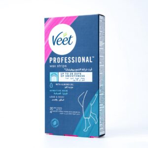 VEET PROFESSIONAL Wax Strips Sensitive Skin Legs & Body فيت بروفيشنال شرائح الشمع للبشرة الحساسة والساقين والجسم