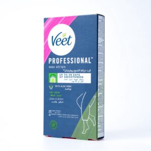 VEET PROFESSIONAL Wax Strips Dry Skin Legs & Body فيت بروفيشنال شرائح الشمع للبشرة الجافة والساقين والجسم