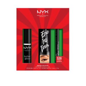 NYX PROFESSIONAL MAKEUP EPIC INK LINER & BUTTER GLOSS LIP & EYE KIT مجموعة مكياج العيون والشفاه من ان واي اكس