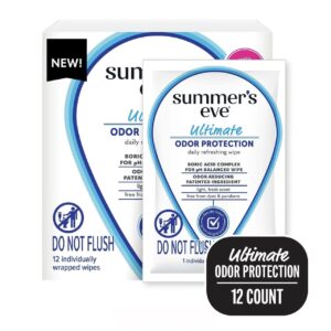 SUMMERS EVE Ultimate Odor Protection 12wipes سمر أيف مناديل صحية للمناطق الحساسه