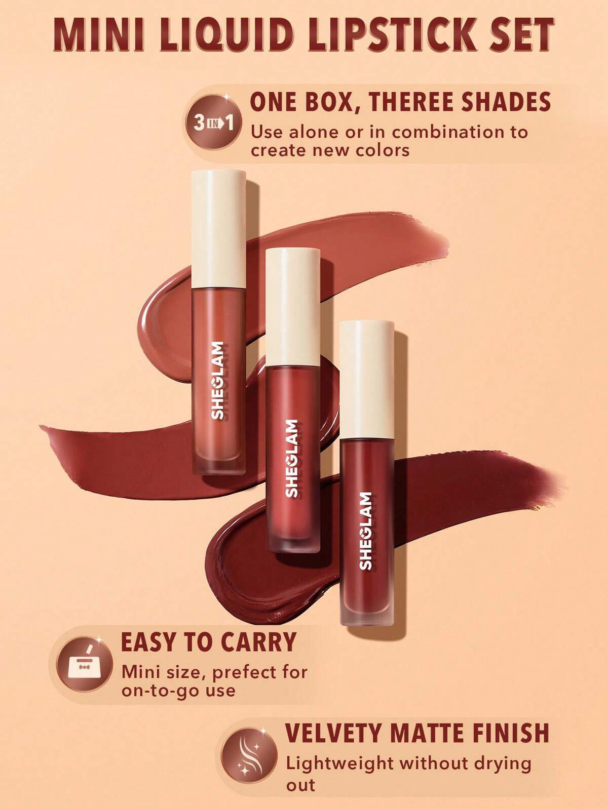 SHEGLAM ALLURE MINI LIQUID LIPSTICK SET - PRIVATE TOUR سيت احمر الشفاه من شيگلام - Image 3