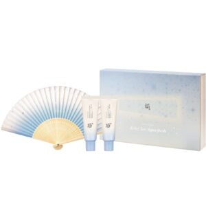 BEAUTY OF JOSEON RELIEF AQUA-FRESH RICE + B5 SET 50ml+50ml+fan مجموعة واقيات للحماية من الشمس من بيوتي اوف جوسين