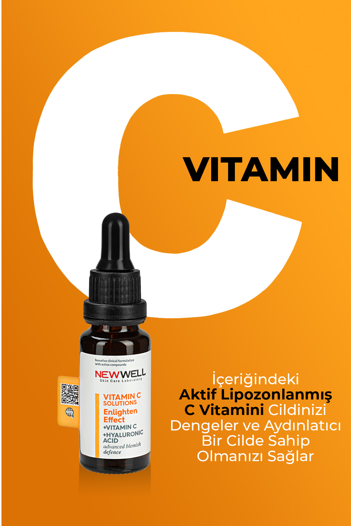 NEW WELL Vitamin C Brightening and Skin Tone Balancing Care Serum 20ml سيروم فيتامين سي من نيو ويل لتفتيح البشرة وموازنة لونها - Image 2